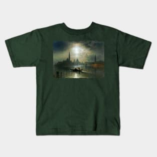 Venice, Full Moon over Santa Maria Salude Kids T-Shirt